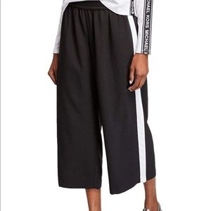 Michael Kors Side Striped Cropped Wide-Leg Pants